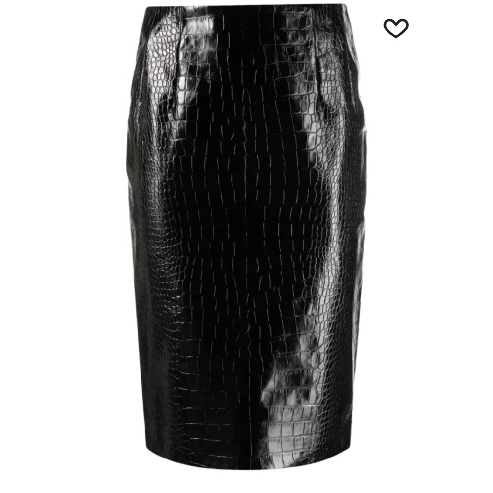 Versace
crocodile-embossed midi skirt